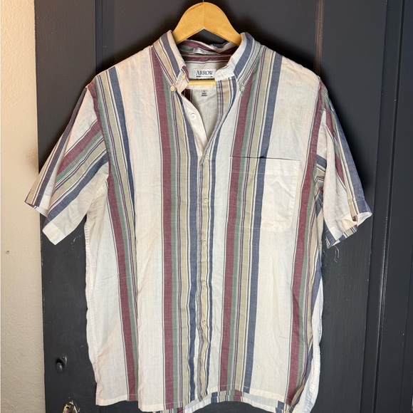 Arrow Tops - Arrow Men's Multicolor Striped Shirt